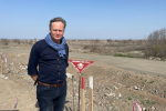 Matthew Offord MP at a landmine site