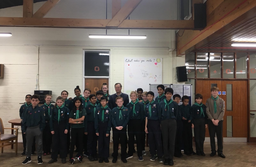 Matthew Offord MP with the 8th Hendon Scouts 