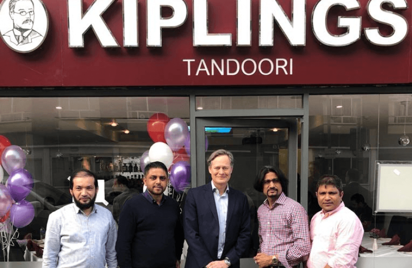 Matthew Offord MP at the Kiplings Tandoori in Hendon