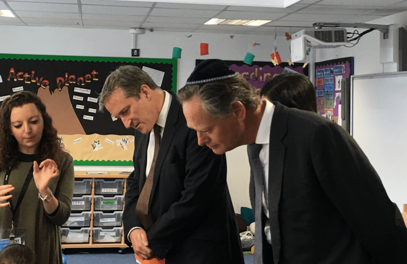 Matthew Offord MP with Education Secretary Damian Hinds in Hendon