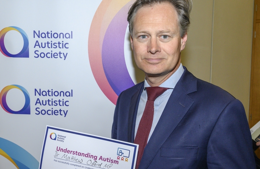 Matthew Offord MP at the Understanding Autism session in Parliament