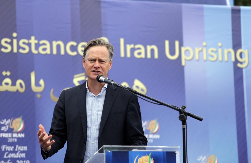 Matthew Offord speaking at the Anglo-Iranian Rally