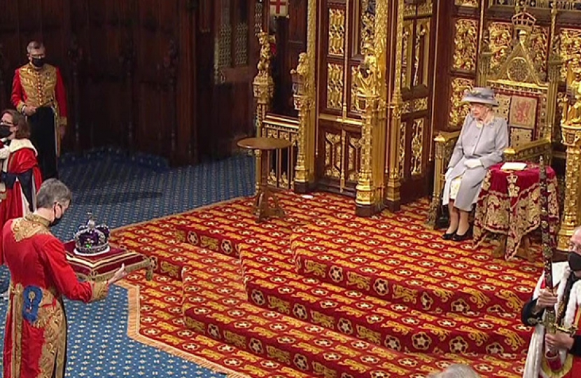 HM The Queen presenting her speech to Parliament
