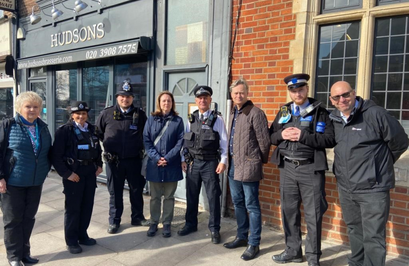 Matthew Offord MP on a police walkabout 