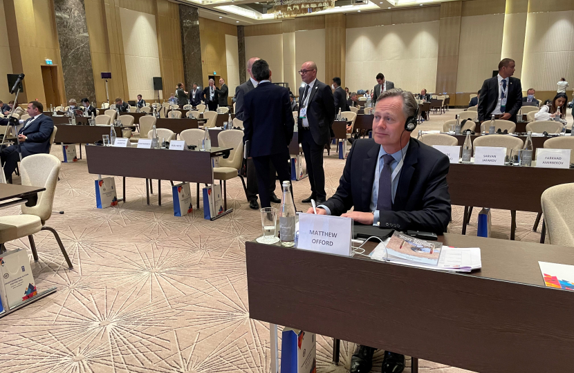 Matthew Offord MP attending the Mine Action conference in Baku