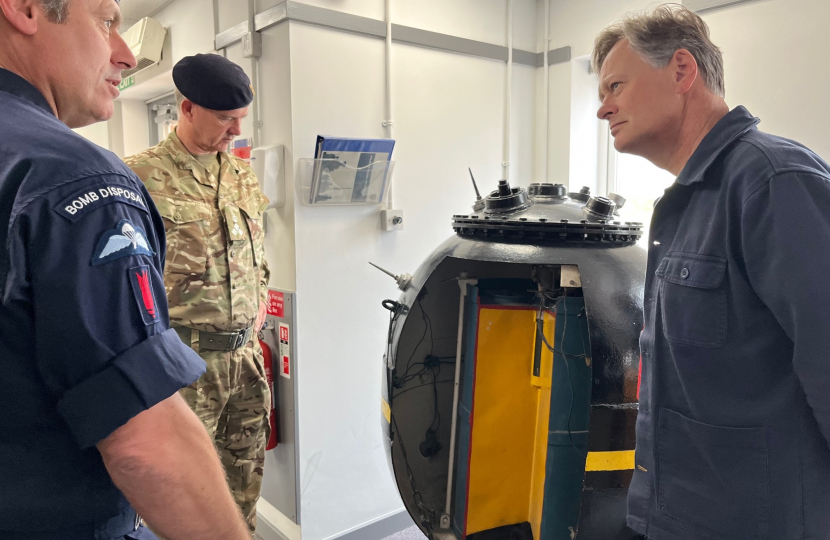 Matthew Offord MP at the Navy Divers training centre in Portsmouth