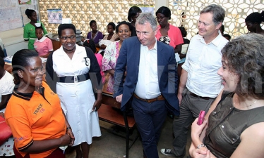 Matthew Offord MP is pictured in Uganda in 2016 with the Gavi Alliance