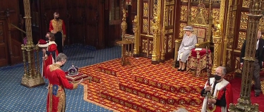 HM The Queen presenting her speech to Parliament
