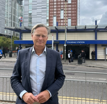 Matthew Offord MP at Colindale tube station